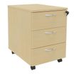 Caisson mobile IDRA/DUAL - L43 x H56 x P60 cm - 3 Tiroirs - Imitation Hêtre