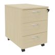 Caisson mobile IDRA/DUAL - L43 x H56 x P60 cm - 3 Tiroirs - Imitation Erable