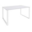 Bureau droit LOFTER - L80 cm - Plateau Blanc - pied Blanc
