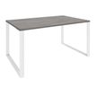 0404000122616-Bureau droit LOFTER - L80 cm - Plateau imitation chêne gris - pied Blanc--0