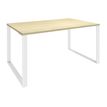 Bureau droit LOFTER - L80 cm - Plateau imitation Erable - pied Blanc