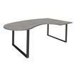 Bureau LOFTER Manager arrondi -  retour à droite - L200 cm - Plateau imitation chêne gris - Pied carbone (Pieds de renfort obligatoire à rajouter - non inclus)