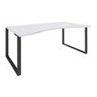 Bureau vague symétrique LOFTER - L180 cm - Plateau Blanc - pied Carbone