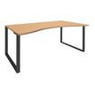 0404000123903-Bureau vague symétrique LOFTER - L180 cm - Plateau imitation Hêtre - pied Carbone--0