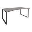 Bureau vague symétrique LOFTER - L180 cm - Plateau imitation chêne gris - pied Carbone