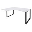 Bureau compact LOFTER - L160 cm - Retour à gauche - Plateau Blanc - pied Carbone - (pied de renfort obligatoire à rajouter - non inclus)
