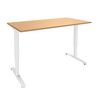 Bureau LEVEL - Bureau éléctrique - L120 - pied blanc - plateau Imitation hêtre
