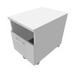 Caisson mobile INEO JET UP Bureau Vallée - L43xH56xP60 cm - 2 Tiroirs dont 1 personnalisable obligatoire - façade blanc perle