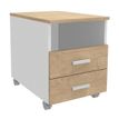 Caisson mobile INEO JET UP Bureau Vallée - L43xH56xP60 cm - 3 Tiroirs dont 1 personnalisable obligatoire - façade imitation chêne clair