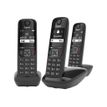 4250366854717-Gigaset AS690A Trio - téléphone sans fil + 2 combinés supplémentaires - avec répondeur - noir-Avant-1
