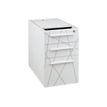 Caisson bout de bureau SUNDAY blanc + top L42 cm imitation noyer - P 60 cm - 3 tiroirs