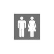 Pickup Home 3D - Plaque Acrylique Femmes/Hommes - 9 x 9 cm - blanc