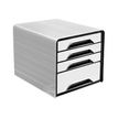 3462159012063-CEP Smoove - Module de classement 4 tiroirs - blanc/noir-Angle gauche-2