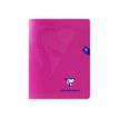 Clairefontaine Mimesys - Cahier polypro 17 x 22 cm - 96 pages - grands carreaux (Seyes) - rose