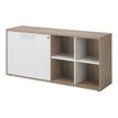 3483600765512-Crédence ARPE - L158 x H74 x P41 - 1 porte coulissante - Chêne et blanc-Angle droit-0