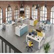 0404000122029-Bureau Bench IRIS - L180 cm - Plan de départ - Pieds blanc - plateau imitation Erable--2