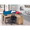 3253310106789-Bureau compact à droite DUAL - L180 cm - Pieds Anthracite - plateau imitation Hêtre (Pieds de renfort ou caisson bout de bureau obligatoire à rajou--1