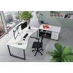 0404000123903-Bureau vague symétrique LOFTER - L180 cm - Plateau imitation Hêtre - pied Carbone--1