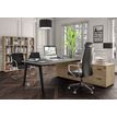 3253310163423-Bureau STEELY Manager - L180 x P100 x H72,5 cm - console retour à gauche (2 tiroirs) L200 x P60 x H72,5 cm - pieds carbone - plateau imit--1