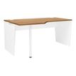 Bureau compact 90° à gauche YES ! - 160 cm - Pieds panneaux fixes - Merisier