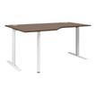 Bureau compact 90° - YES ! - pieds fixes blancs - retour gauche - chêne royal