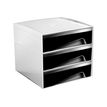 3462159004914-CEP MyCube Classic - Module de classement 3 tiroirs - noir/blanc-Angle gauche-0