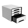 3462159012063-CEP Smoove - Module de classement 4 tiroirs - blanc/noir-Angle gauche-4