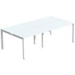 Bureau Bench 4 personnes EASYDESK - soit 4 plateaux L160xP80xH75 cm (L320 x P166) - Blanc