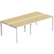 Bureau Bench 4 personnes EASYDESK - soit 4 plateaux L160xP80xH75 cm (L320 x P166) - Hêtre