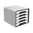 CEP Gloss - Module de classement 5 tiroirs - blanc/noir