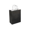 50 Sacs cadeau kraft - poignées torsadées - 22 cm x 12 cm x 31 cm - noir