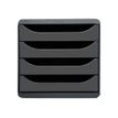 Exacompta BigBox - Module de classement 4 tiroirs - noir/gris anthracite