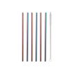 3760240784555-Little Balance - 6 Pailles inox arc-en-ciel - 26 cm - avec goupillon de nettoyage-Avant-0