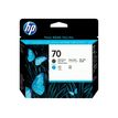 HP 70 - Pack de 2 - cyan, noir mat - cartouche d'encre originale (C9404A)