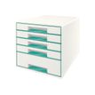 4002432104338-Leitz WOW CUBE - Bloc de classement à tiroirs - 5 tiroirs - Bleu iceberg métallisé-Angle droit-0