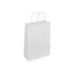 50 Sacs cadeau kraft - poignées torsadées - 14 cm x 8 cm x 21 cm - blanc