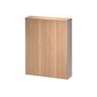 Armoire haute JAZZ+ - L158 x H211 x P48 - 4 portes pliantes - 10 étagères - Hêtre ambré