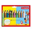 4006381568487-STABILO woody 3 in 1 duo - pack de 10 crayons de couleur - couleurs assorties-Avant-0