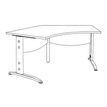 3253310149908-Bureau symétrique 120° IDRA - L185 cm - Pieds anthracite - plateau imitation Hêtre--4