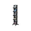 3660141880540-Présentoir mobile Corner - 5 tablettes pour documents format 24 x 32 cm - noir-Angle droit-0