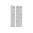 Vestiaire multicases - 3 colonnes - 6 portes - 180 x 90 x 50 cm - gris/gris