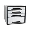 3462159012063-CEP Smoove - Module de classement 4 tiroirs - blanc/noir-Angle gauche-1