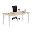 Bureau EVIDENCE - 140 cm - Pieds aluminium - Plateau imitation chêne clair