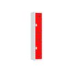 Vestiaire multicases - 1 colonne - 2 portes - 180 x 30 x 50 cm - gris/rouge