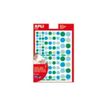 Apli - 6 feuilles gommettes rondes - bleu/vert