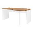 Bureau compact 90° à droite YES ! - 160 cm - Pieds panneaux fixes - Merisier