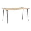 3483600875402-Bureau YES ! - 140 cm - Pieds arches fixes gris - Chêne-Angle gauche-0