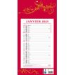 Calendrier bloc mensuel à feuillets année civile BOUCHUT "409 Rouge" 19 x 36 cm 70 %