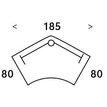 0400794086516-Bureau symétrique 120° IDRA - L180 cm - Pieds blanc - plateau imitation Merisier--3