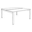 0404000122029-Bureau Bench IRIS - L180 cm - Plan de départ - Pieds blanc - plateau imitation Erable--4
